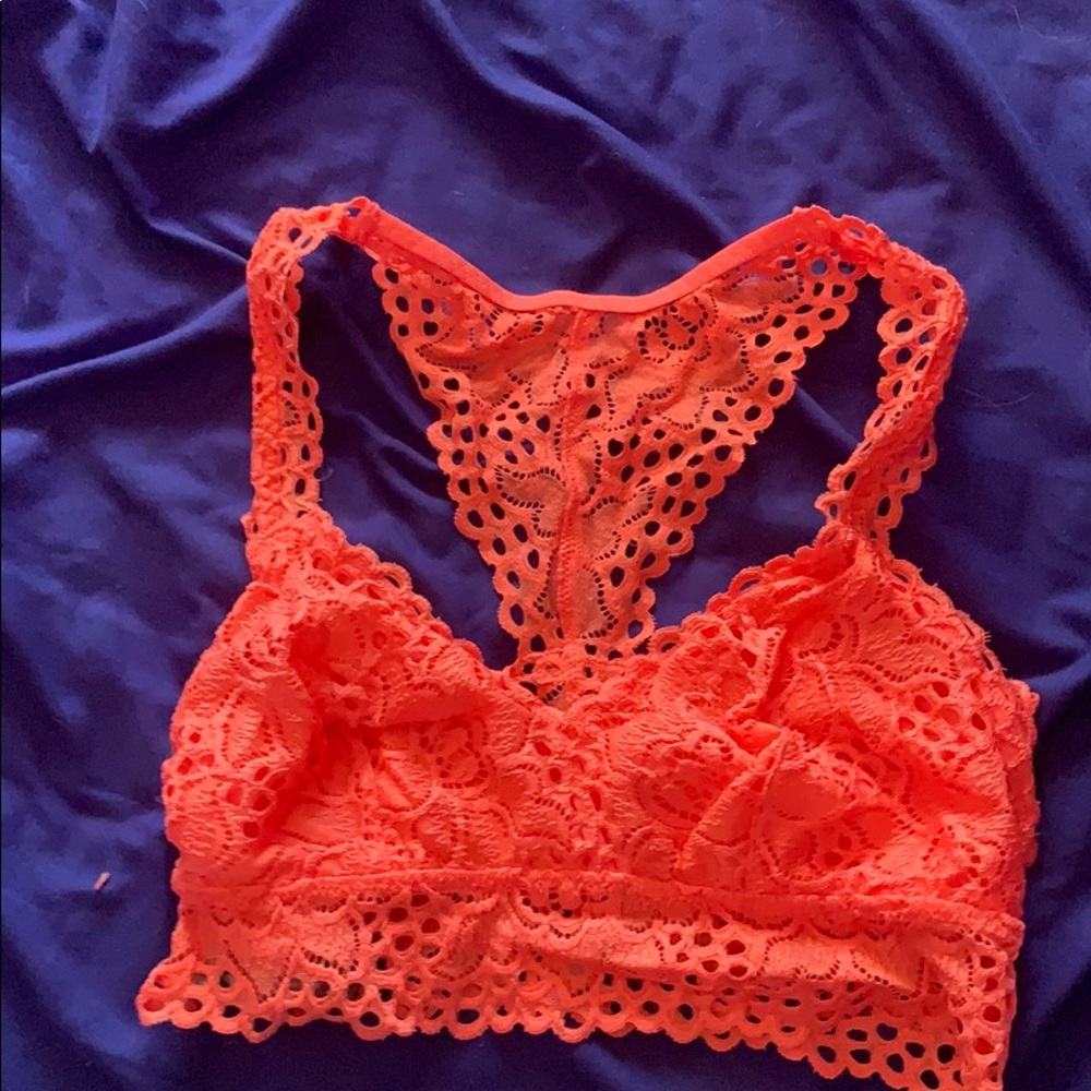 aerie coral lace racerback bralette